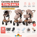 Carrinho de Bebé Trio 3 em 1 – Sistema de Viagem Completo + 6 Acessórios de Ofertas